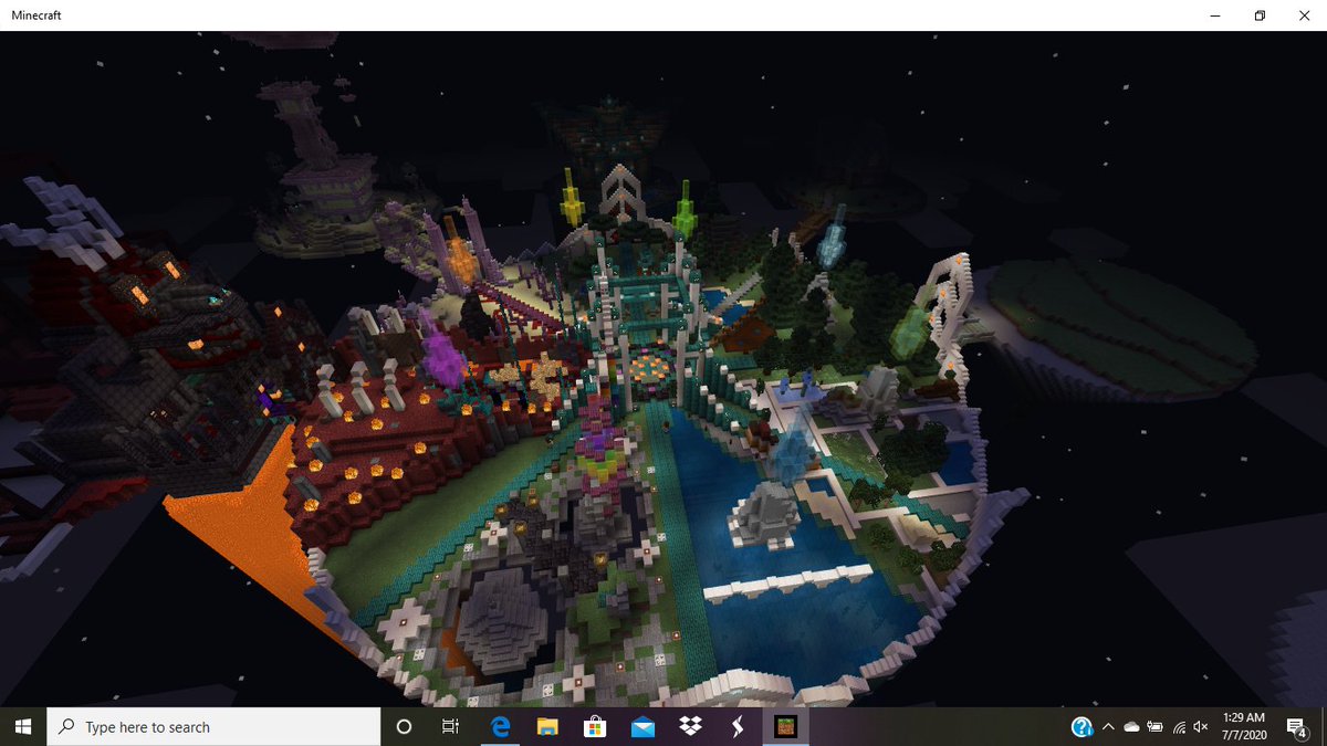 Little something from last year before VV was even thought of! 

A 100x100 spawn zone divvied into 8 sections, one for each faction 

NPCs programmed to give you a rundown on what each kingdom was about- something to give you a taste of all areas without having to explore!