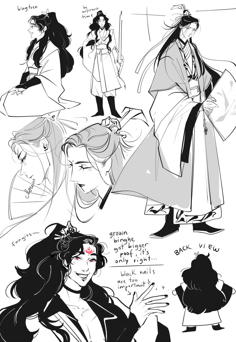 More early scribbles, plus shizun.
(I've been changing a few things since, but. Him 🥺) 