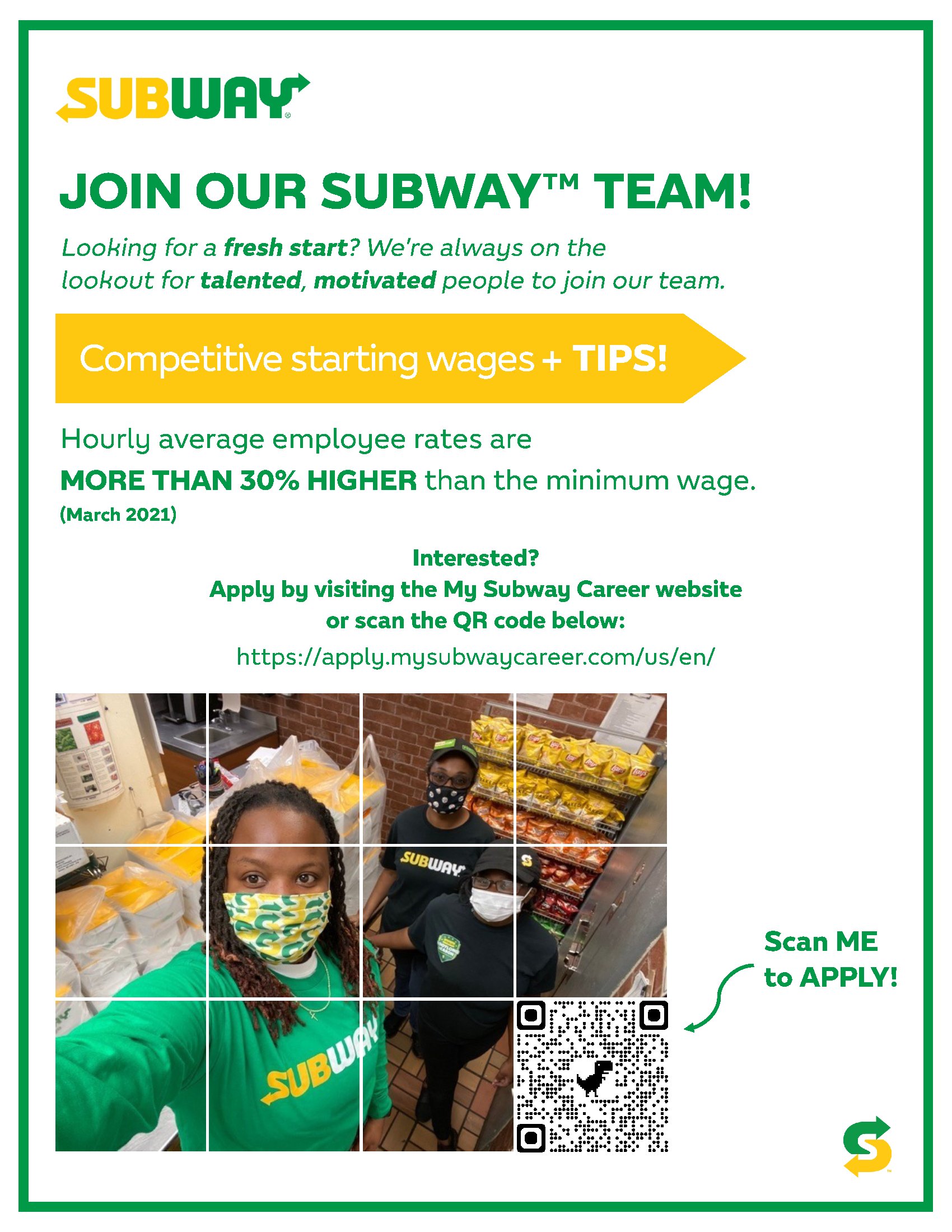 Subway hiring near me discount