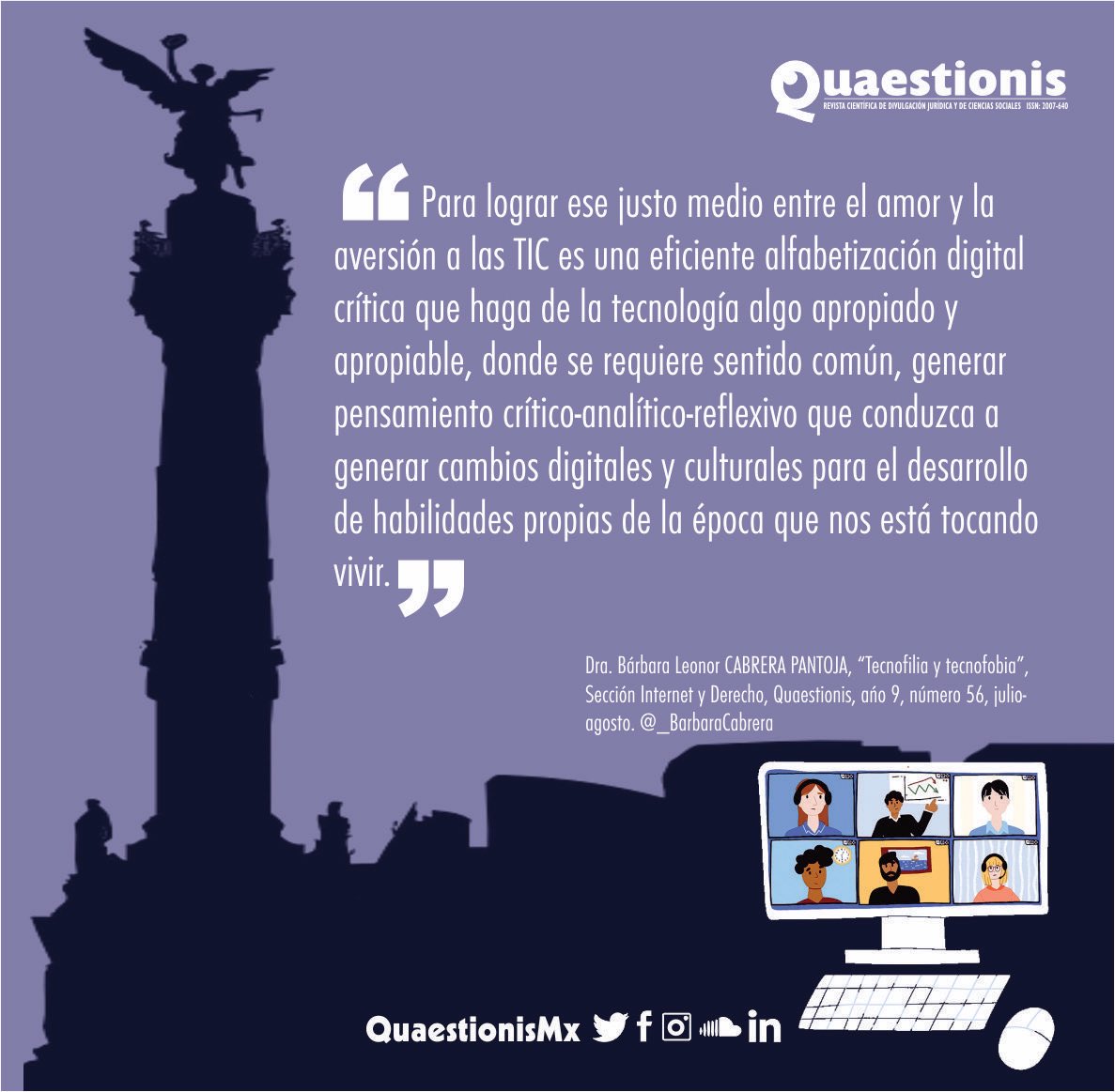 _BarbaraCabrera's tweet photo. 📌 Así lo digo en mi artículo «TECNOFILIA Y TECNOFOBIA» 👉 https://t.co/HF3DIuZCsY publicado en la Revista @QuaestionisMx

#RevistaQuaestionis #Q56 #ElArteDePensar #9años https://t.co/0var2QPYiY