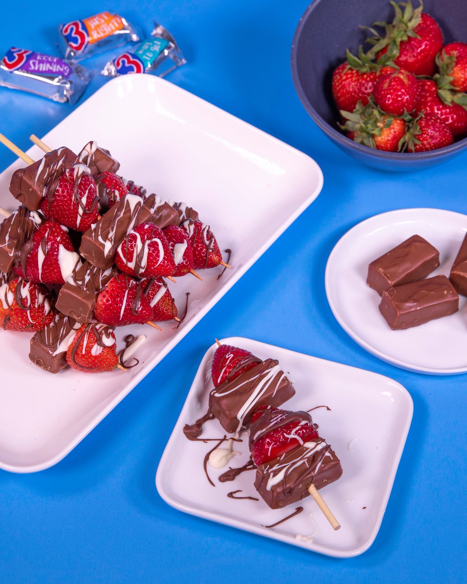 3 MUSKETEERS Strawberry Kebabs are light, delicious, and bring the fun to the end of BBQ season.