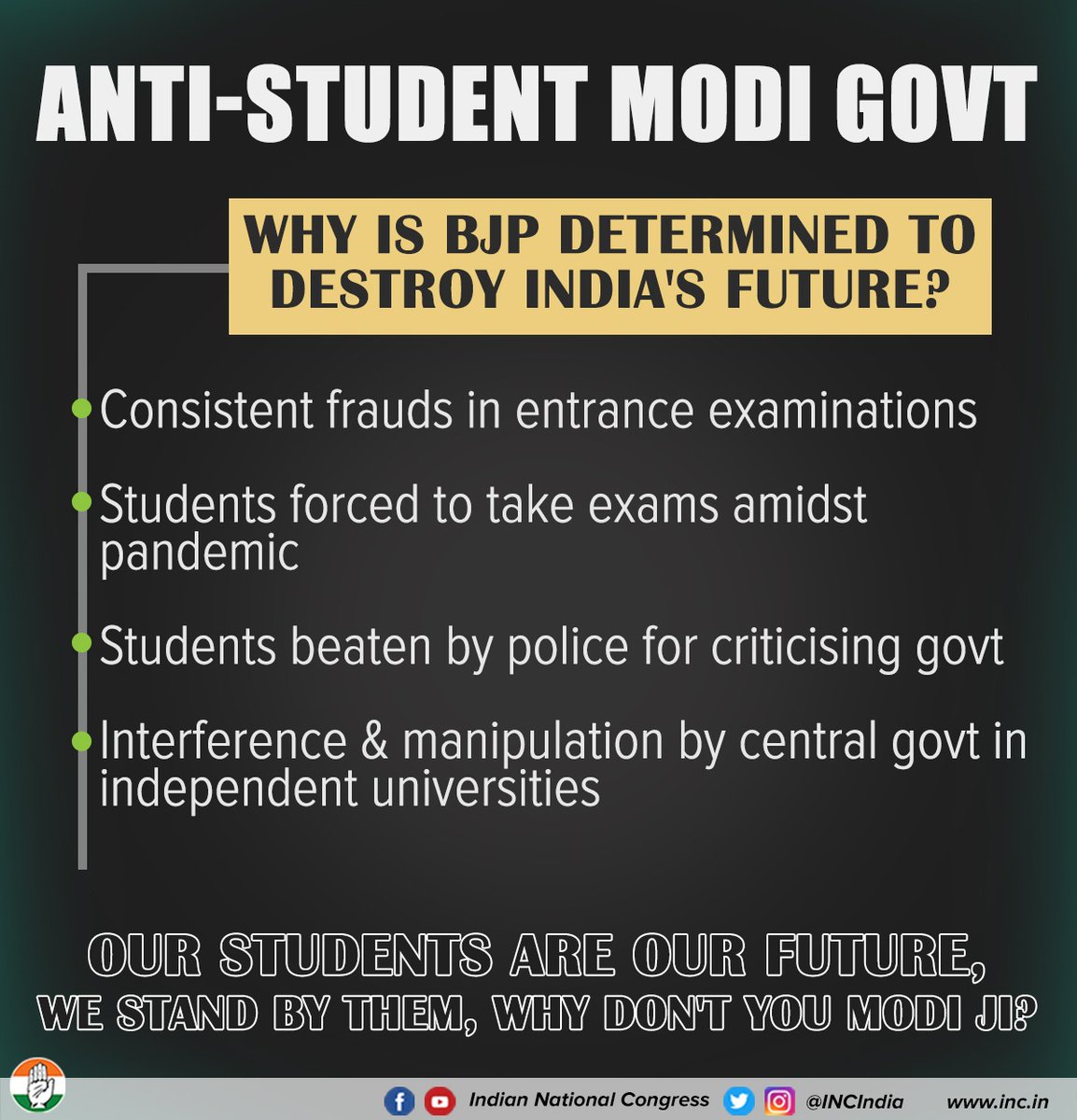 DrKalyani_INC's tweet photo. #JusticeForNEETAspirants
Lets support our students and demand from govt to postpone #NEET exam because students are our country's future. https://t.co/f9FMgkPjE6