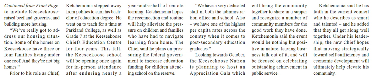 CollegeofChoice's tweet photo. #ParklandCollege alum, teacher, Chief. Lee Ketchemonia is doing big things at Keeseekoose First Nation.

📰 Kamsack Times: https://t.co/DDfoEaJJcn https://t.co/YeFDeOGppg