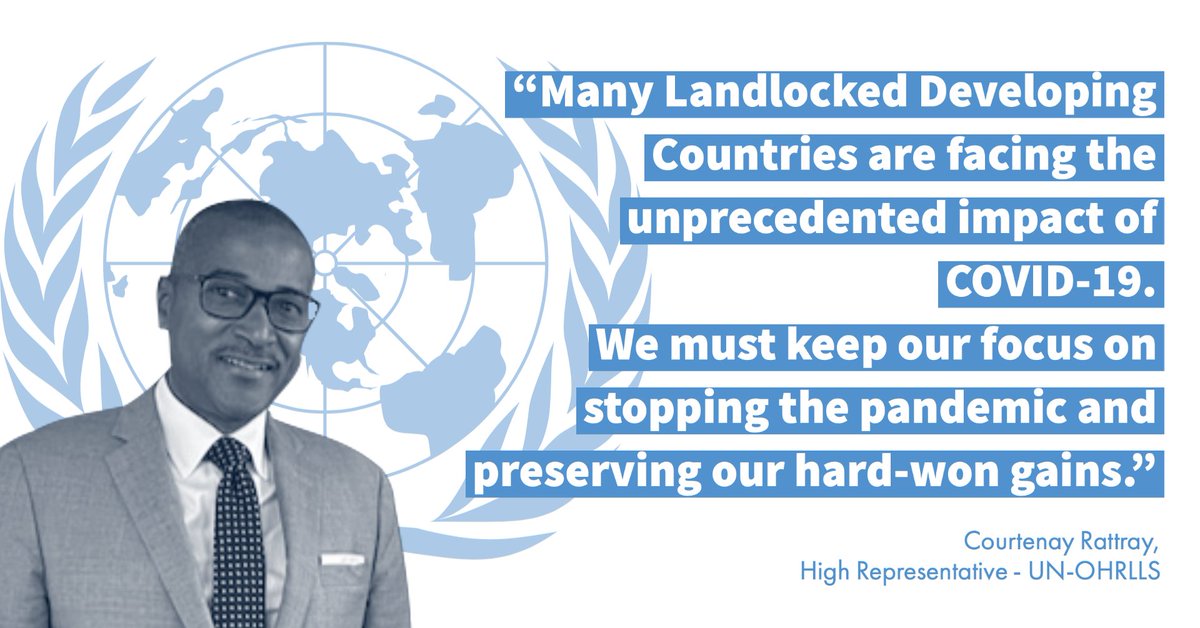 UN-OHRLLS (@unohrlls) on Twitter photo In the world's Landlocked Developing Countries,
🍲Food security
💰Debt sustainability
🏫Education
🏥Health
👷Employment
👨👨👧Livelihoods
are deeply affected by #COVID19.
@UNHighRep <a href="/courtenayrat/">Courtenay Rattray</a> joined permanent Representatives to discuss how to get LLDCs back on track. In the world's Landlocked Developing Countries,
🍲Food security
💰Debt sustainability
🏫Education
🏥Health
👷Employment
👨👨👧Livelihoods
are deeply affected by #COVID19.
@UNHighRep <a href="/courtenayrat/">Courtenay Rattray</a> joined permanent Representatives to discuss how to get LLDCs back on track.