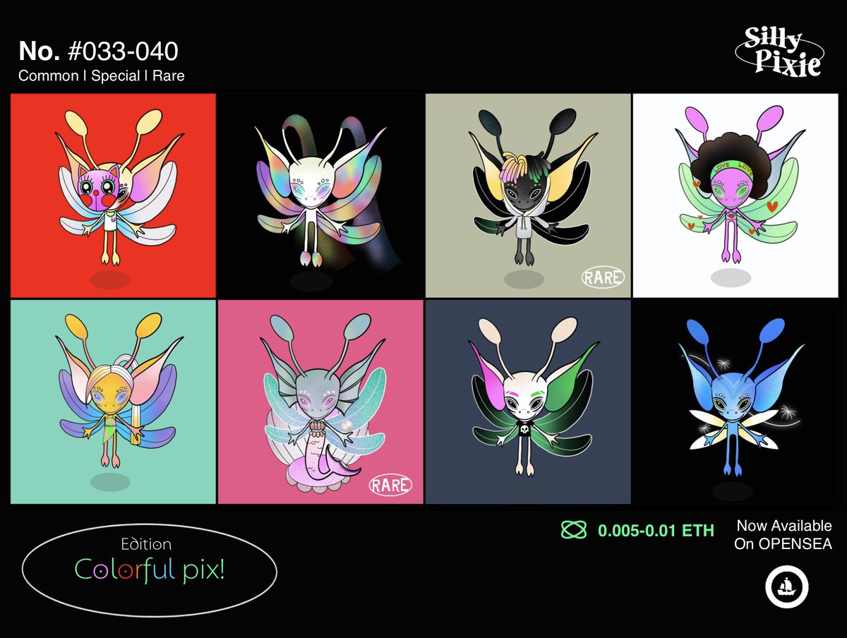 beblurblue's tweet photo. Silly pixie is comeback! 🧚🏻
The colorful edition “Colorful pix!”🌈💝
We are all different but pretty good together

Available on opensea now! 
Adopt The tiny beast no.#001-040👇🏻
https://t.co/YyV8ZwmXYd
___
#nftcollector #NFTTHAILAND #NFTcollection #NFTCommunity https://t.co/kv77lmbfBr