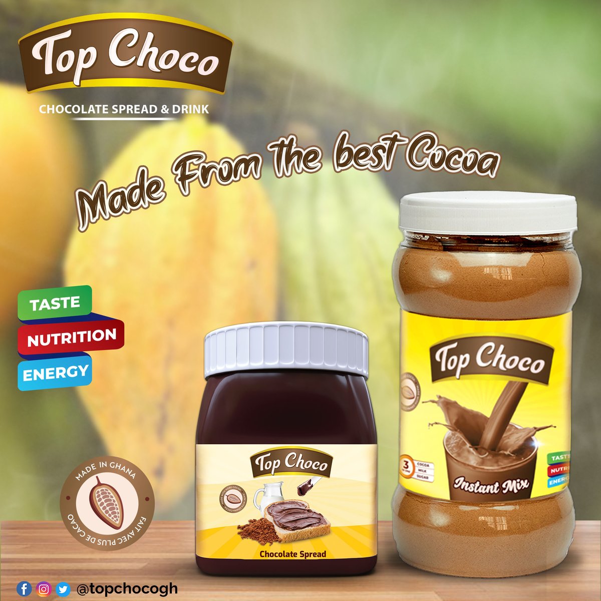 topchocogh's tweet photo. Because you deserve the best!
#Topchoco #topchocospreadtheenergy #spreadtopchoco #topchocospreadthelove #madeinghana #chocolate #madeinghana https://t.co/BO1S9Z4qX1