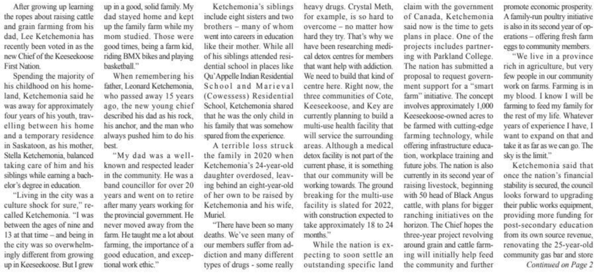 CollegeofChoice's tweet photo. #ParklandCollege alum, teacher, Chief. Lee Ketchemonia is doing big things at Keeseekoose First Nation.

📰 Kamsack Times: https://t.co/DDfoEaJJcn https://t.co/YeFDeOGppg