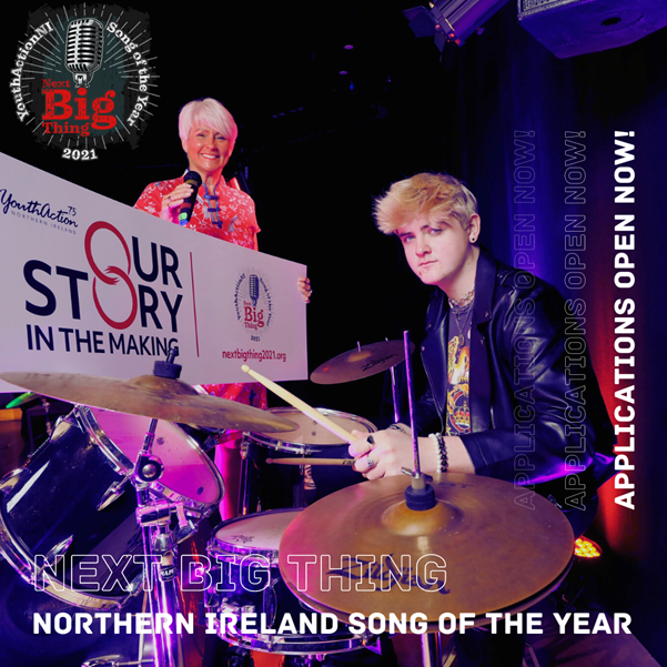 Next Big Thing, Northern Ireland Song of the Year, is a competition for all young people aged 14-25 to submit their original song and be in with the chance of winning £4000!
Applications are open now, click on the link to find out more nextbigthing2021.org.
Please share!