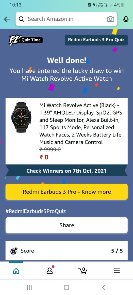 PiyushA08130's tweet image. Hope to win this time..many times play but can&apos;t get prize.
#RedmiEarbuds3ProQuiz
#RedmiEarbuds3Pro 
#MiWatchRevolveActive
@RedmiIndia 
@amazonIN