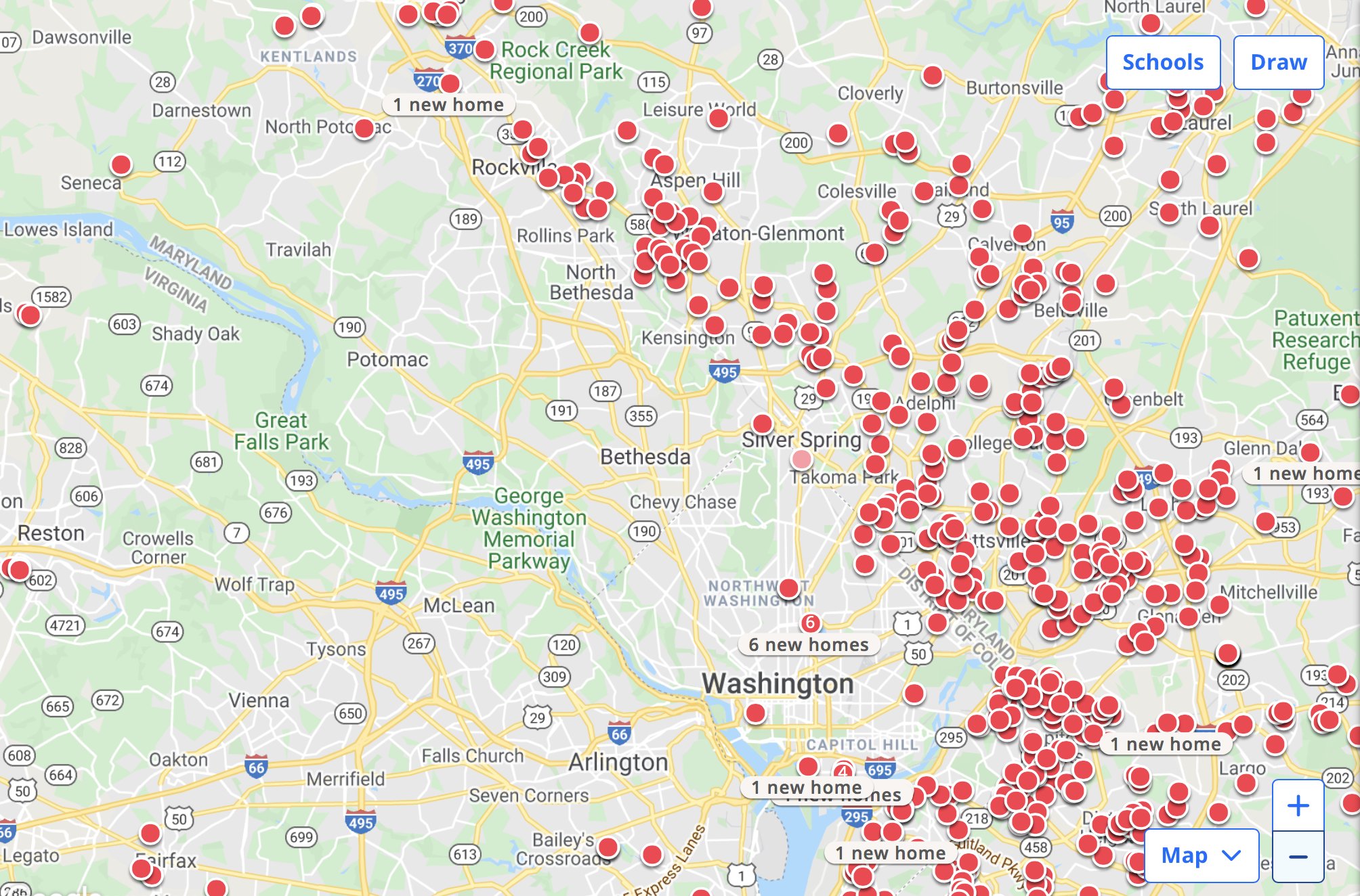 Zillow Map Near Me Steven Dennis On Twitter: "The Red Dots List The Cheapest 500 Homes. There  Are Plenty For Sale In Dc, They Just Don't Render On This Search. But Kind  Of Stunning That You