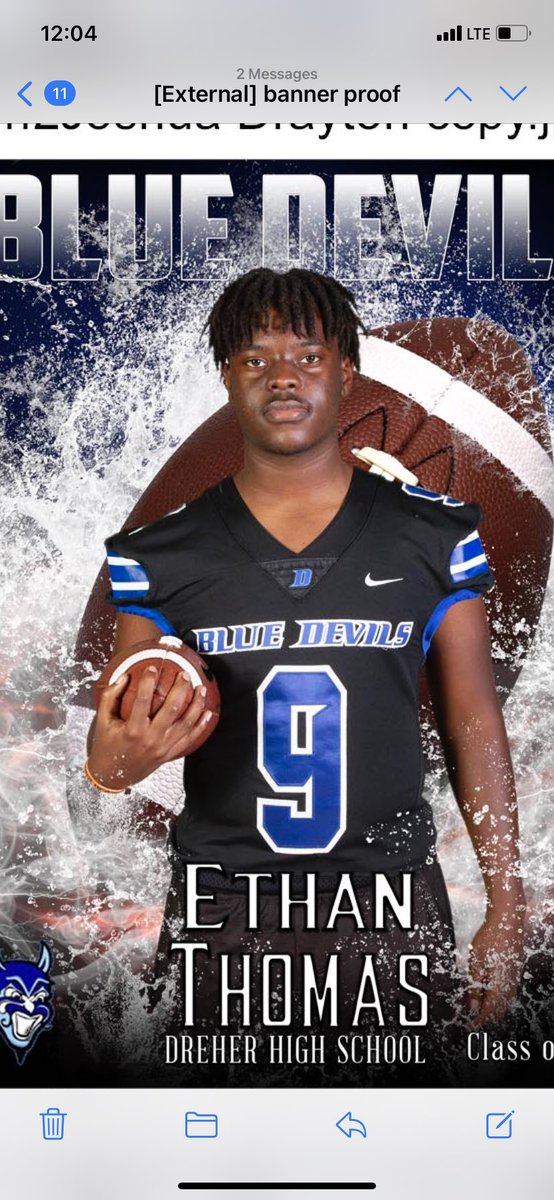 Today’s Senior Spotlight is Ethan Thomas. Ethan came to us his 10th grade year from Latta. He starts at LB and plays on most of our special teams. Ethan has embraced the Blue Devil way and we are glad he’s with us. Let’s have a great Senior year Ethan!