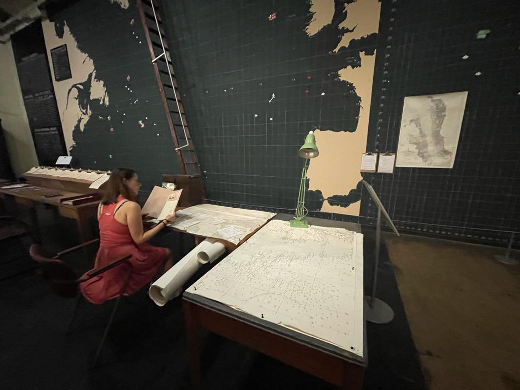 FriendJayne's tweet image. This is me helping the wrns out plotting a convoy and reading the goss on Doenitz. #westernapproaches #liverpool #historian #RoyalNavy #lifelongambition