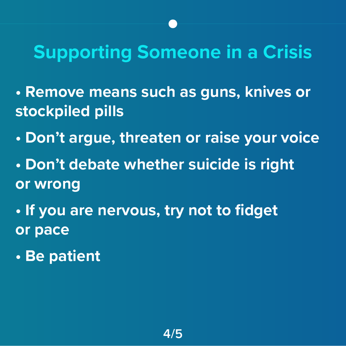 NAMICommunicate's tweet photo. Learn how to support someone who is experiencing a crisis. To learn more, visit https://t.co/KTk43KqbNE 
#SuicidePrevention https://t.co/6G6KpTOiyN