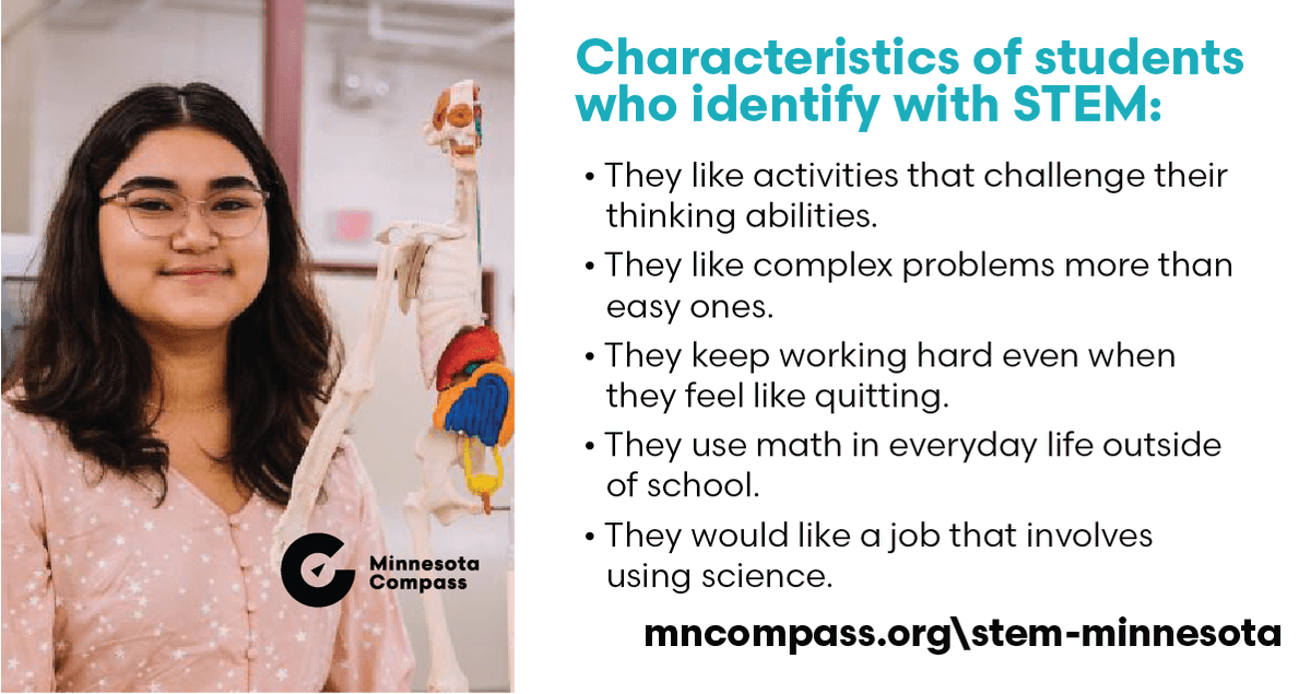 MNCompass's tweet image. As the school year begins, let's look at ways we can identify and encourage MN students with STEM aptitude. It takes more than the individual; it's an ecosystem of support including educators, organizations, funders, policymakers, and systems.  bit.ly/3jWYbEt  #mnstem
