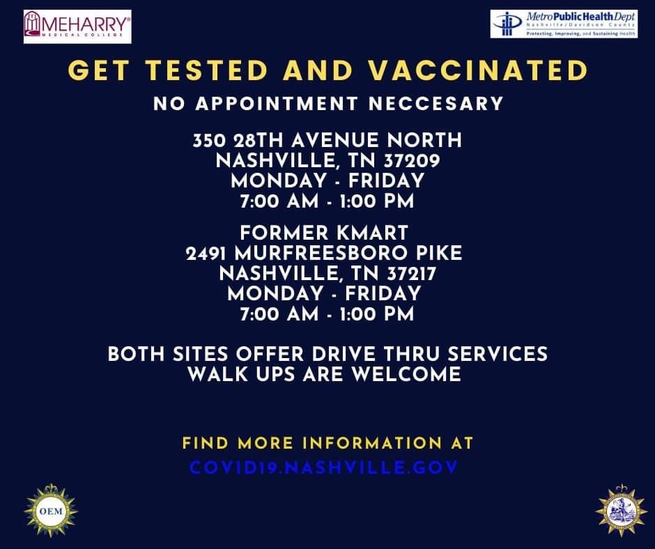 Abby_Conner1's tweet photo. @GlengarrySchool and @GlenviewMNPS Families: Free COVID testing and vaccines at sites nearby:
MNPS EL office Wednesday 10-2
Old Kmart 2491 Murfreesboro Pk Monday-Friday 7-1 https://t.co/jO7KPRlDH2