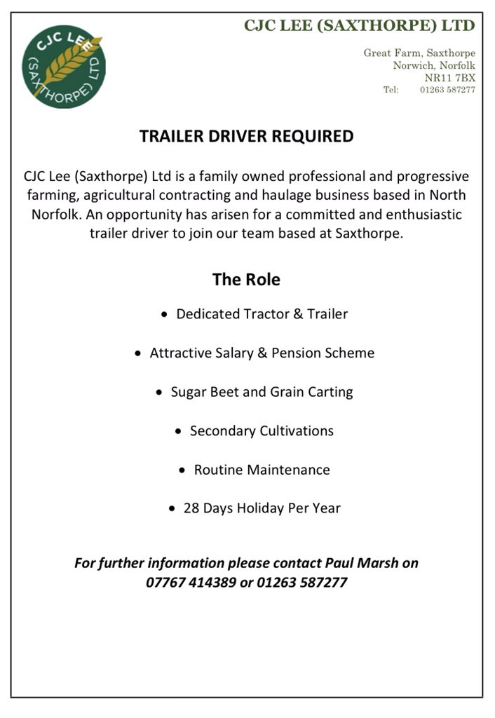 We are hiring! #Norfolk #Farm