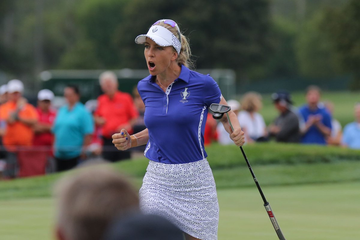 SophiaCPopov's tweet photo. What a week. Blessed to be part of this amazing team lead by captain @Beany25 ๐ Every one of them are absolute rockstars. The most fun Iโve ever had on the golf course! #GoEurope ๐๐ #SolheimChamps https://t.co/pDTGlJbayX