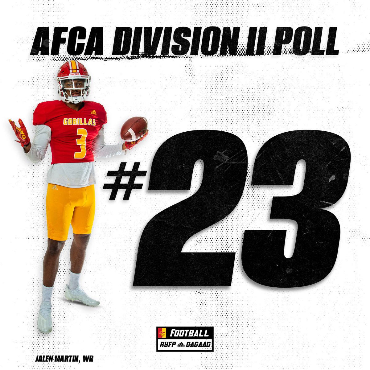We’re now #23 in the <a href="/WeAreAFCA/">AFCA</a> Division II Football Poll‼️

#RYFP x #Strive4Five