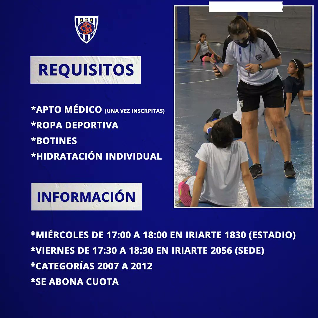 FutsalSportivo's tweet photo. 🔜 ¡¡Arranca la escuela de Futsal Femenino!! ⚽️
📆⏰ Los días miércoles de 17 a 18 (en el Estadio) y los viernes de 17:30 a 18:30 (en la sede) se llevarán a cabo las clases de futsal femenino para las categorías 2007 a 2012.
#Futsal #EscuelaDeFutsal #Arrabaleras https://t.co/oFf2OlMwkS
