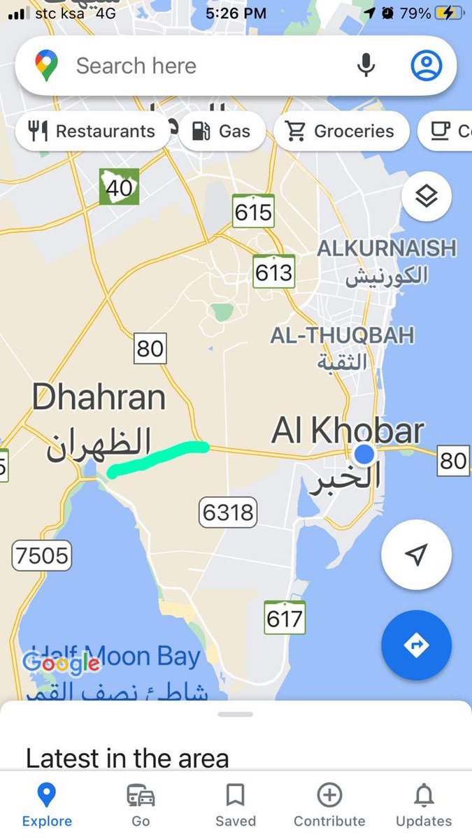 DrHAlHaMaD's tweet photo. @SaudiTransport #وزارة_النقل_والخدمات_اللوجستية، إنجاز كبير تشكرون عليه وأرجوا ربط طريق أبو حدرية بهذا الطريق كما في الصورة المرفقه لتكون جميع دول الخليج مربوطه من خلاله. https://t.co/N3r2xjS129