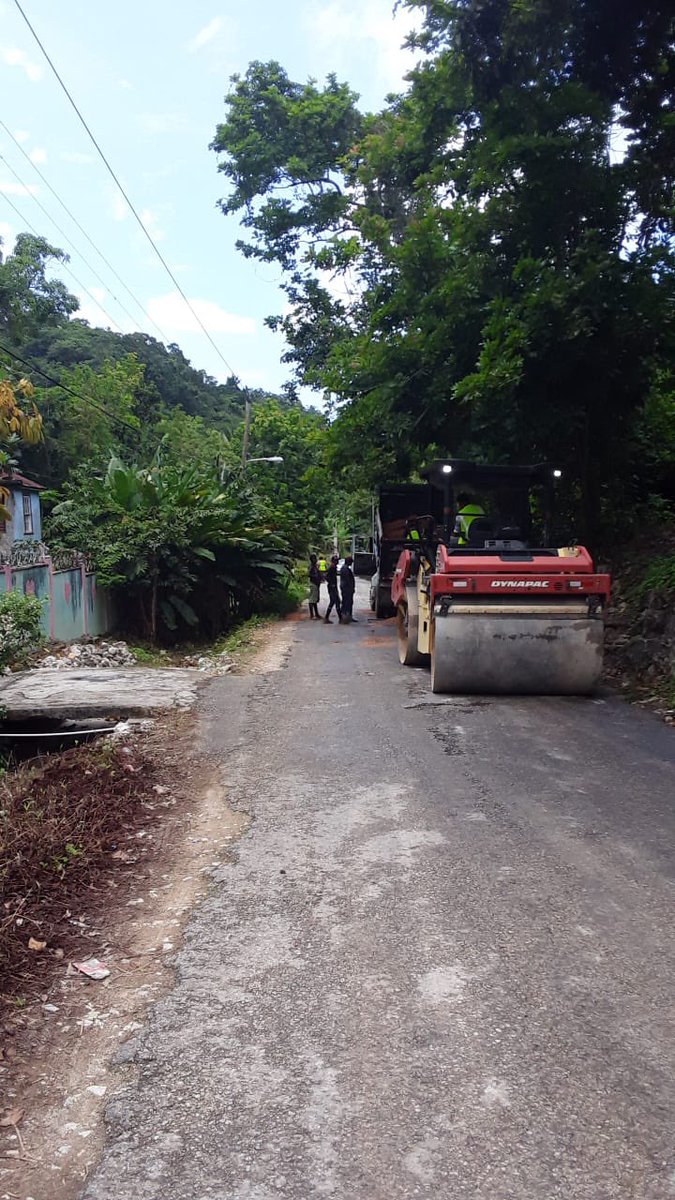 Tova_Hamilton's tweet photo. Some patching is being done on the Perth Town road to alleviate the conditions for the travelling public. The worst areas are being addressed until more resources are available to allocate to this space. 

#RoadtoRecovery #TrelawnyNorthern #InchxInch https://t.co/clVmIJm3Qb