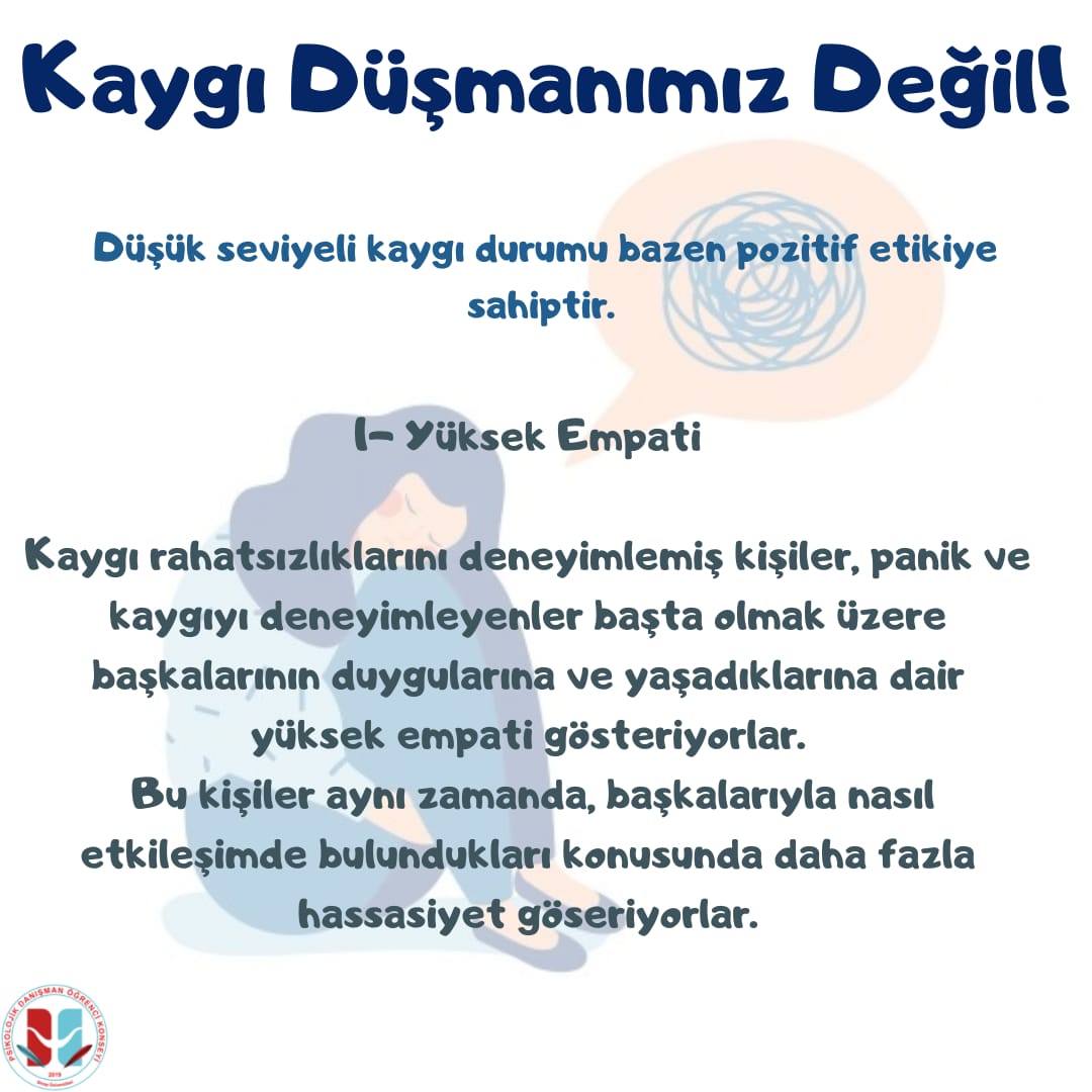 PdokSinop's tweet photo. Ne kadar olumsuz etkileriyle bilinse de kaygının hayat kolaylaştıran etkileri de var! İlk duyunca garip gelebilir ama kaygı, düzeyine göre bize ufak gerginlik anlarında yardımcı olabilir🔎

@aastrosit 🌼🌼 https://t.co/iVjvnmPFFB