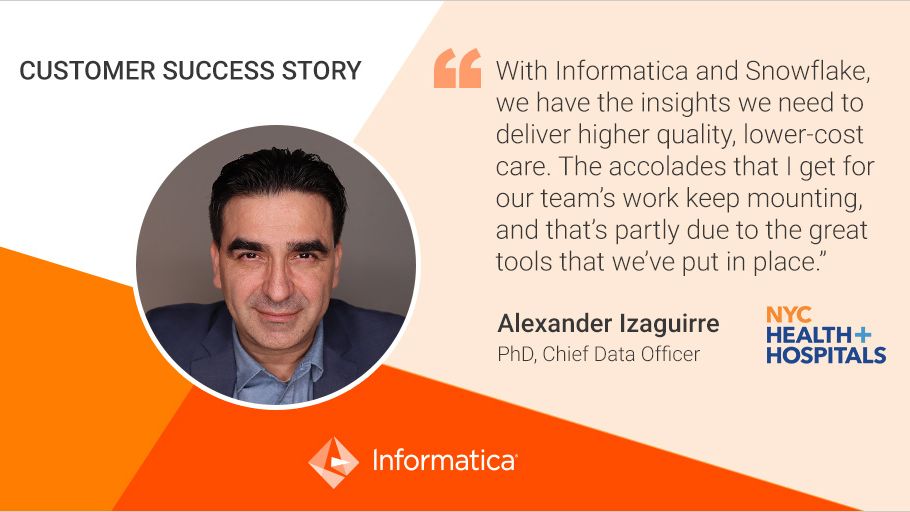 Informatica's tweet image. When #COVID19 hit New York City, @NYCHealthSystem needed #TrustedData to make confident decisions. 

Find out how our joint solution with @SnowflakeDB helped accelerate their efforts 💨  infa.media/3haL6W9

#DataDisruptor