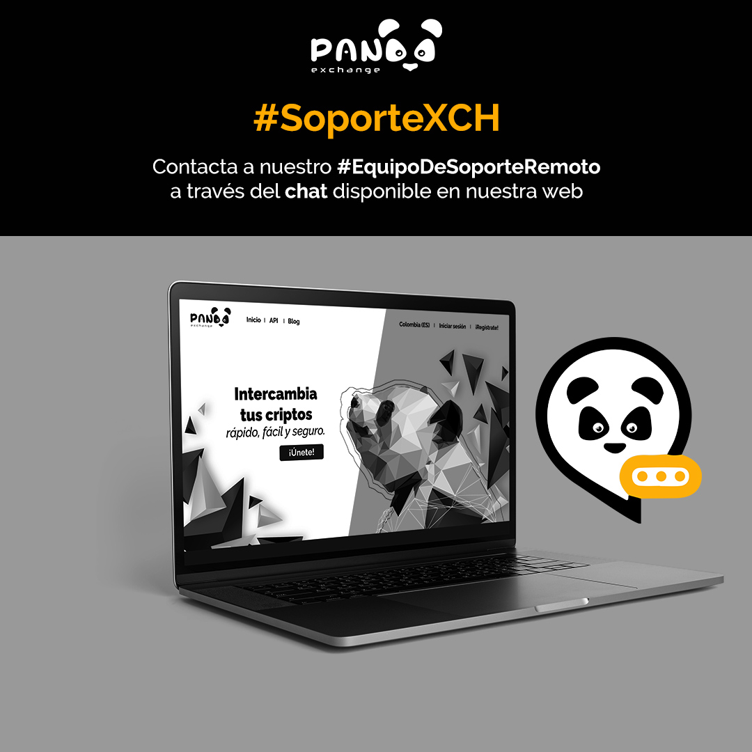 #SoporteXCH | Contacta a nuestro #EquipoDeSoporteRemoto a través del chat disponible en nuestra web panda.exchange/es-CO/