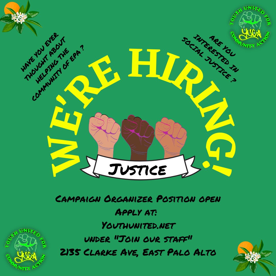 Come join our team!  😄 Campaign Organizer position is open until filled! 
No need to worry about not having experience, as long as you feel you align with YUCA, this is the place for you! Please share and help us spread the word.