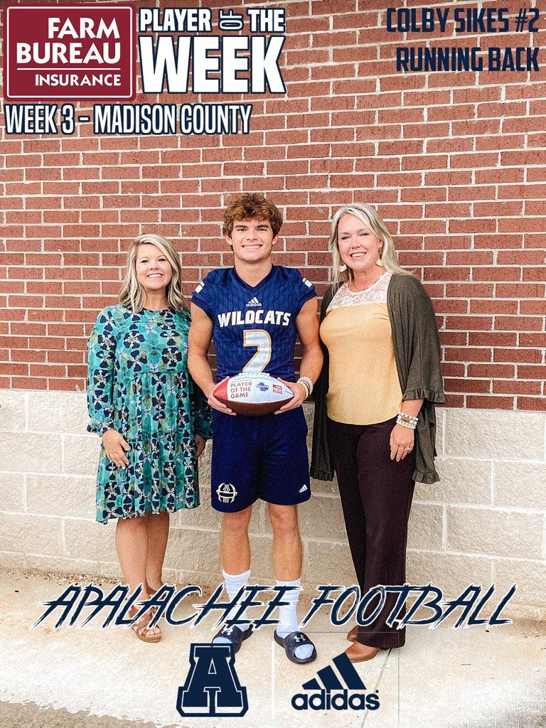 Apalachee Football (@apalacheefb) on Twitter photo Congrats to our <a href="/ctpender/">Ted Pender</a> <a href="/GaFarmBureau/">Georgia Farm Bureau</a> Player of the Week <a href="/ColbySikes2/">Colby Sikes</a>! <a href="/CoachTonyLotti/">Coach Tony Lotti</a> Congrats to our <a href="/ctpender/">Ted Pender</a> <a href="/GaFarmBureau/">Georgia Farm Bureau</a> Player of the Week <a href="/ColbySikes2/">Colby Sikes</a>! <a href="/CoachTonyLotti/">Coach Tony Lotti</a>