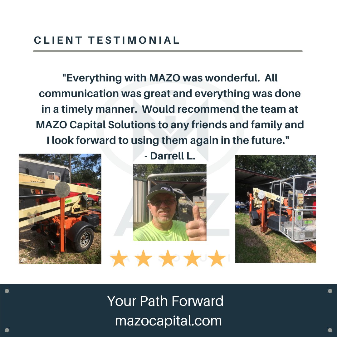 Communication is one of our core values at MAZO Capital Solutions. The team at MAZO strives to always commit to excellence at every step of the transaction for both our clients and our partners. #happycustomers #communication #equipmentfinancing #equipmentsales #equipmentleasing