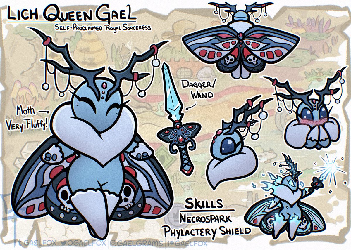 I love #BugFables so much that for my warmup, I made myself a little bugsona. An Adventurer looking for her partner, Gael is a bubbly moth (self-proclaimed queen) that uses the power of a dagger imbued with crystal magic. Cause I like mages lol.
__
@Dangen_Ent @LimitedRunGames 