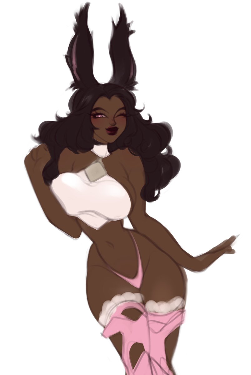 Doodled my bimbo ff14 Viera. I haven't drawn in years idk what this art rut im in rn..