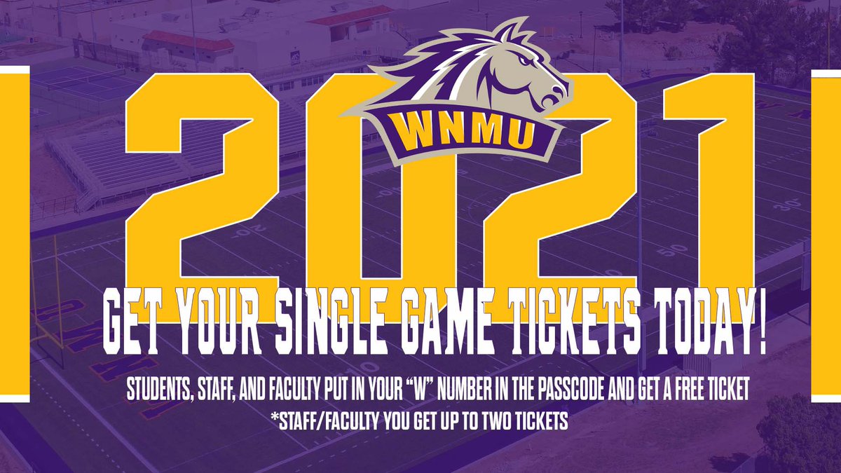 🏈🎟 Get your tickets for the game against <a href="/WCUMountaineers/">Western Colorado Mountaineers</a>! We will be announcing the Al Johnson Video Scoreboard before the game. 

Students, staff, and faculty remember to use your “W” number to get a free ticket. Staff and Faculty you get up to two tickets! #RareBreed