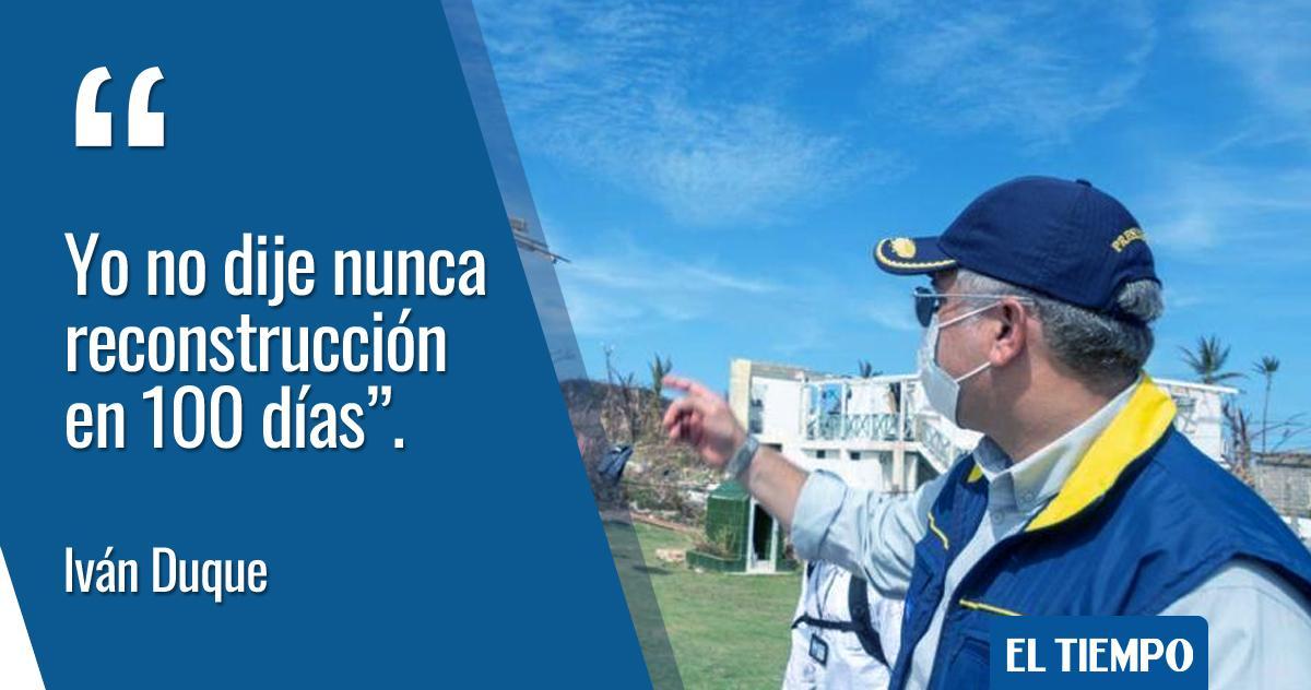 ELTIEMPO's tweet photo. El presidente Duque dijo que no prometió la reconstrucción de Providencia en 100 días. "Yo hablé de un Plan 100", recalcó.

Acá los detalles ► https://t.co/EdQNRibmRI https://t.co/nUSEqqVJKK
