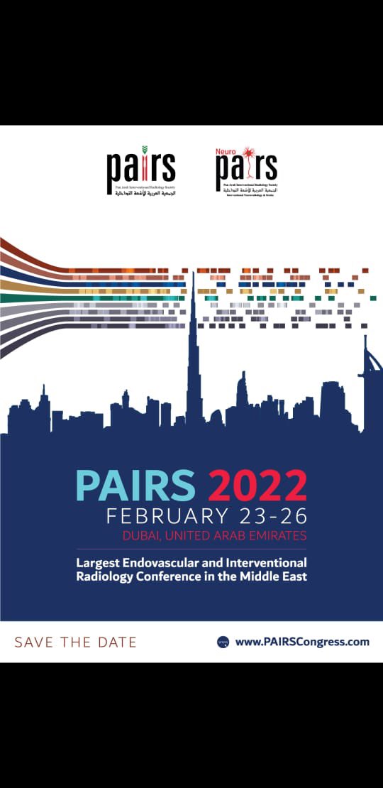 Get ready for #PAIRS2022 #Together in #Dubai @pairsmedia @PairsWeb @PairsNeuro @Arabjir @sirs_ksa @SIRspecialists @SIRRFS @CAIRweb @BSIR_News @ETF_IRtrainees @ISVIRIndia @GESTSymposium @cirsesociety @CLI_Global @esmintsociety