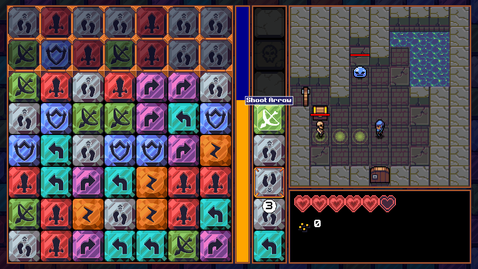 SeattleIndies's tweet photo. SIX COUNTDOWN: 4 DAYS!
Our next featured game is Three in a Rogue by the studio NotExplosive.

Match three in a row in this turn-based roguelike. Make matches to fight all the things!
#SIX2021 #indiedev https://t.co/NCzdYF1FMh