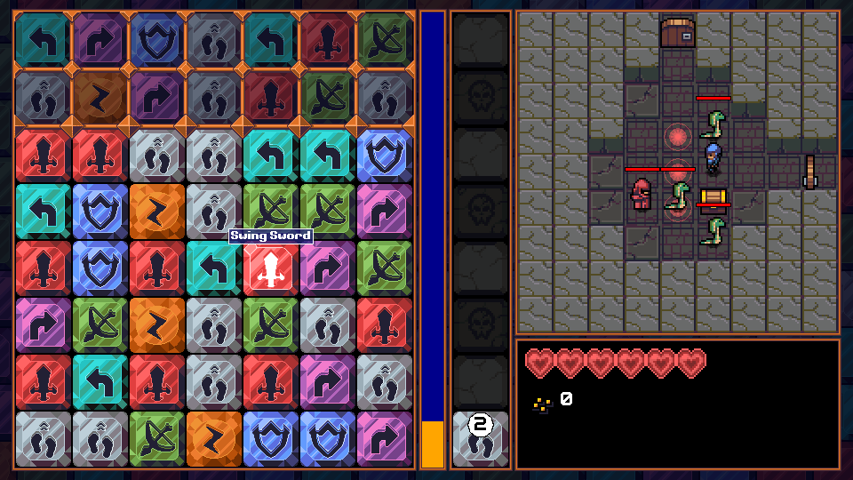 SeattleIndies's tweet photo. SIX COUNTDOWN: 4 DAYS!
Our next featured game is Three in a Rogue by the studio NotExplosive.

Match three in a row in this turn-based roguelike. Make matches to fight all the things!
#SIX2021 #indiedev https://t.co/NCzdYF1FMh