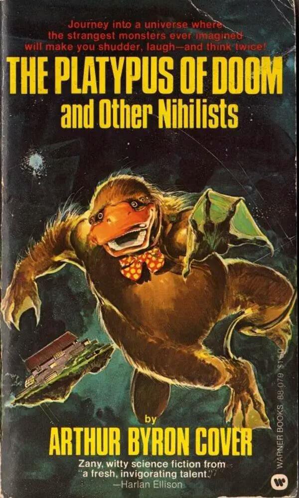 When the pupil is ready, the master will appear...

The Platypus of Doom and Other Nihilists, by Arthur Byron Cover. Warner Books, 1976.