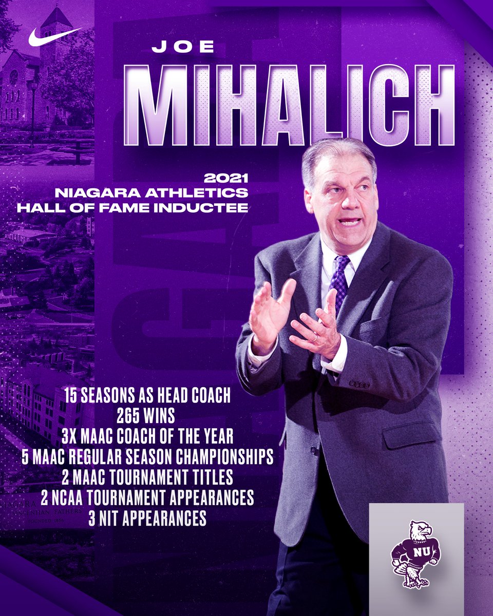 NiagaraMBB's tweet image. Congratulations to Coach Mihalich, who is part of the 2021 Niagara Athletics Hall of Fame class‼️

🟣🦅🏀
