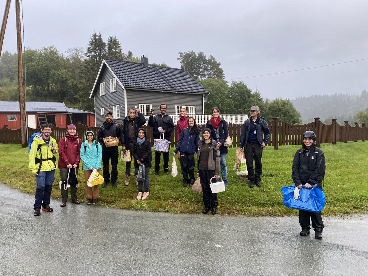 Taking some of our PhDs out on a field trip in the forest today to learn about Norwegian mushrooms #sopptur #phdlife #Goodtimes
