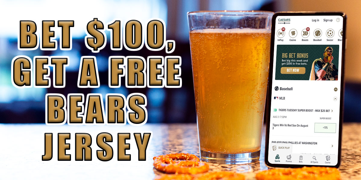 Bleacher Nation Bears on Twitter "Heads up! Big promo from Caesar's, with a free Bears jersey