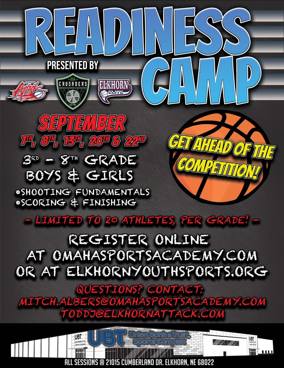 The OSA  <a href="/Elkhorn/">StormFyre</a> Attack <a href="/Elkhorn/">StormFyre</a> Elite READINESS CAMP starts tonight!  We still have space available!  Check it out at tms.ezfacility.com/OnlineRegistra…