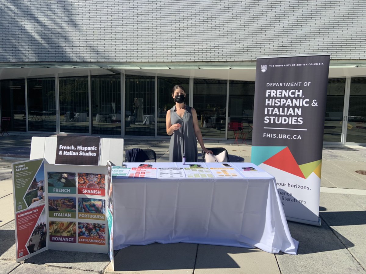 UBC French, Hispanic and Italian Studies (@ubc_fhis) on Twitter photo Visit the Buchanan Courtyard to learn more about French (<a href="/French_UBC/">UBC French Studies</a>), Spanish (<a href="/Hispanic_UBC/">UBC Spanish Studies</a>), Italian (<a href="/Italian_UBC/">UBC Italian Studies</a>), Portuguese (<a href="/Portuguese_UBC/">UBC Portuguese Studies</a>), Romance, and Latin American Studies (<a href="/ubclas/">UBC Lat Am Studies</a>) at UBC! We'll be here until 1:30pm today. Visit the Buchanan Courtyard to learn more about French (<a href="/French_UBC/">UBC French Studies</a>), Spanish (<a href="/Hispanic_UBC/">UBC Spanish Studies</a>), Italian (<a href="/Italian_UBC/">UBC Italian Studies</a>), Portuguese (<a href="/Portuguese_UBC/">UBC Portuguese Studies</a>), Romance, and Latin American Studies (<a href="/ubclas/">UBC Lat Am Studies</a>) at UBC! We'll be here until 1:30pm today.