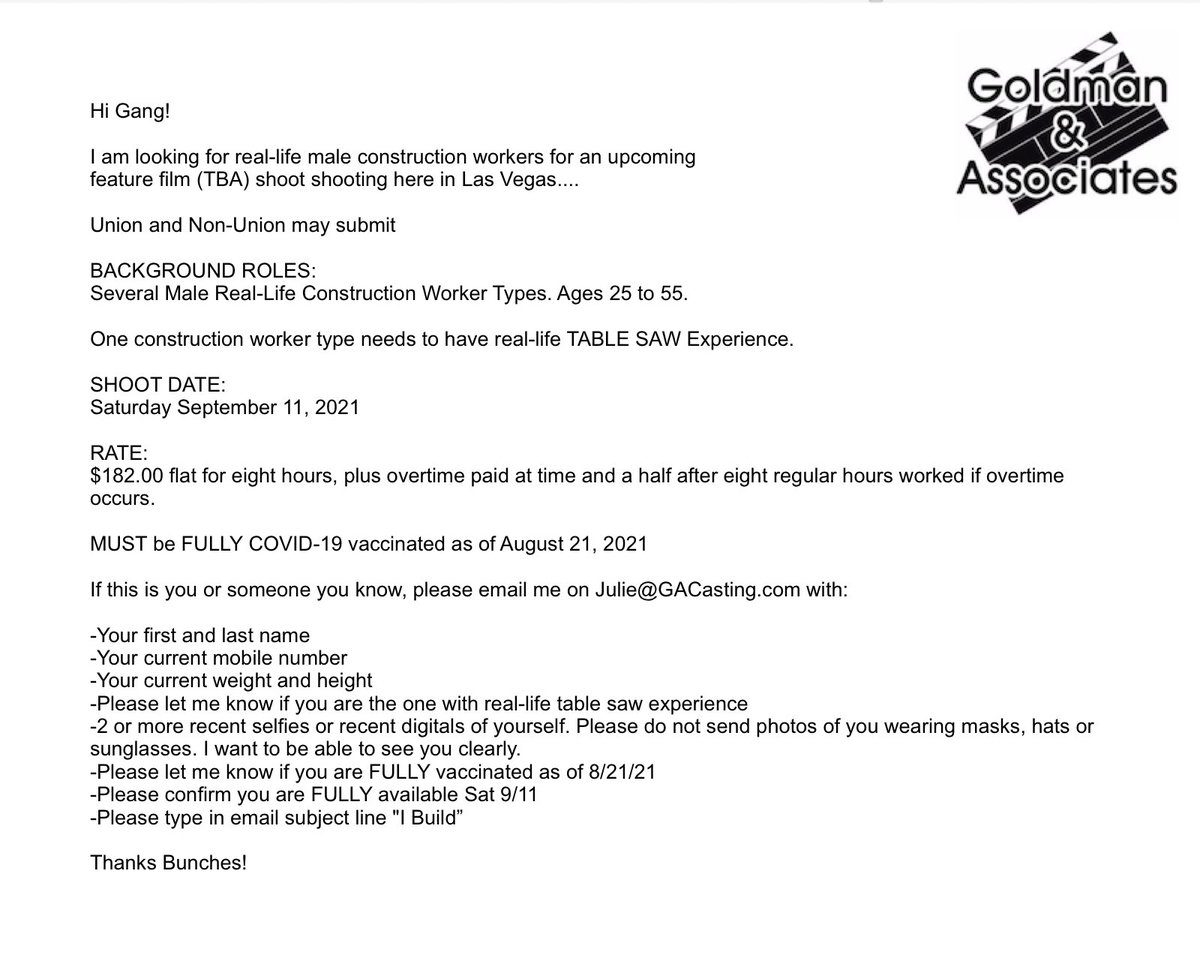 GACasting's tweet image. Looking for real life male construction workers and experience table saw construction workers…