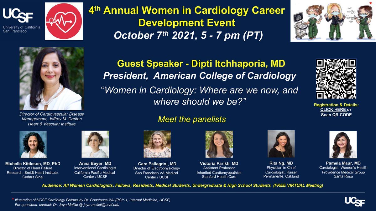UCSF Cardiology (@ucsfcardiology) on Twitter photo Announcing the 4th Annual #WomeninCardiology Career Development Event on October 7th. This year, we are excited to bring to you an esteemed guest speaker Dr. <a href="/ditchhaporia/">Dipti Itchhaporia, M.D., MACC , FAHA, FESC</a>, President of American College of Cardiology. Click the link below to register. tinyurl.com/ydmt8sth Announcing the 4th Annual #WomeninCardiology Career Development Event on October 7th. This year, we are excited to bring to you an esteemed guest speaker Dr. <a href="/ditchhaporia/">Dipti Itchhaporia, M.D., MACC , FAHA, FESC</a>, President of American College of Cardiology. Click the link below to register. tinyurl.com/ydmt8sth