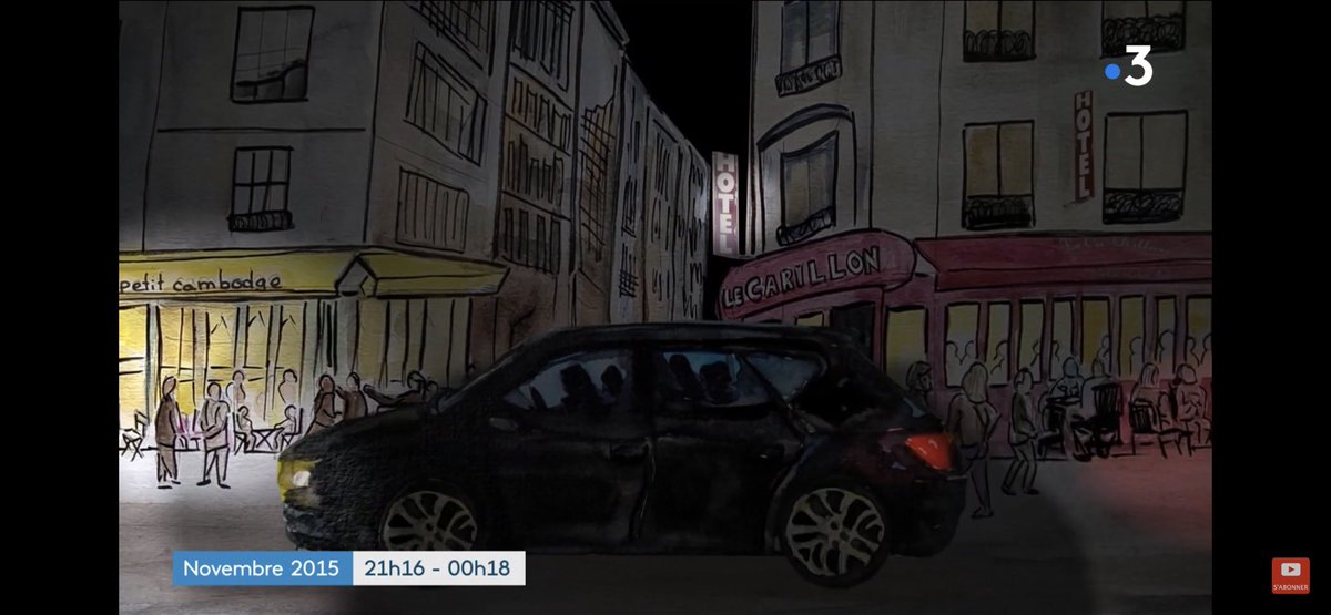 21h16 / 00h18. Voici le récit des attentats du 13 novembre 2015 avec les superbes illustrations de <a href="/PourqueDe/">Elisabeth de Pourquery</a> pour <a href="/France3Paris/">France 3 Paris/Ile-de-France</a> youtu.be/CPtgwcLVPcM