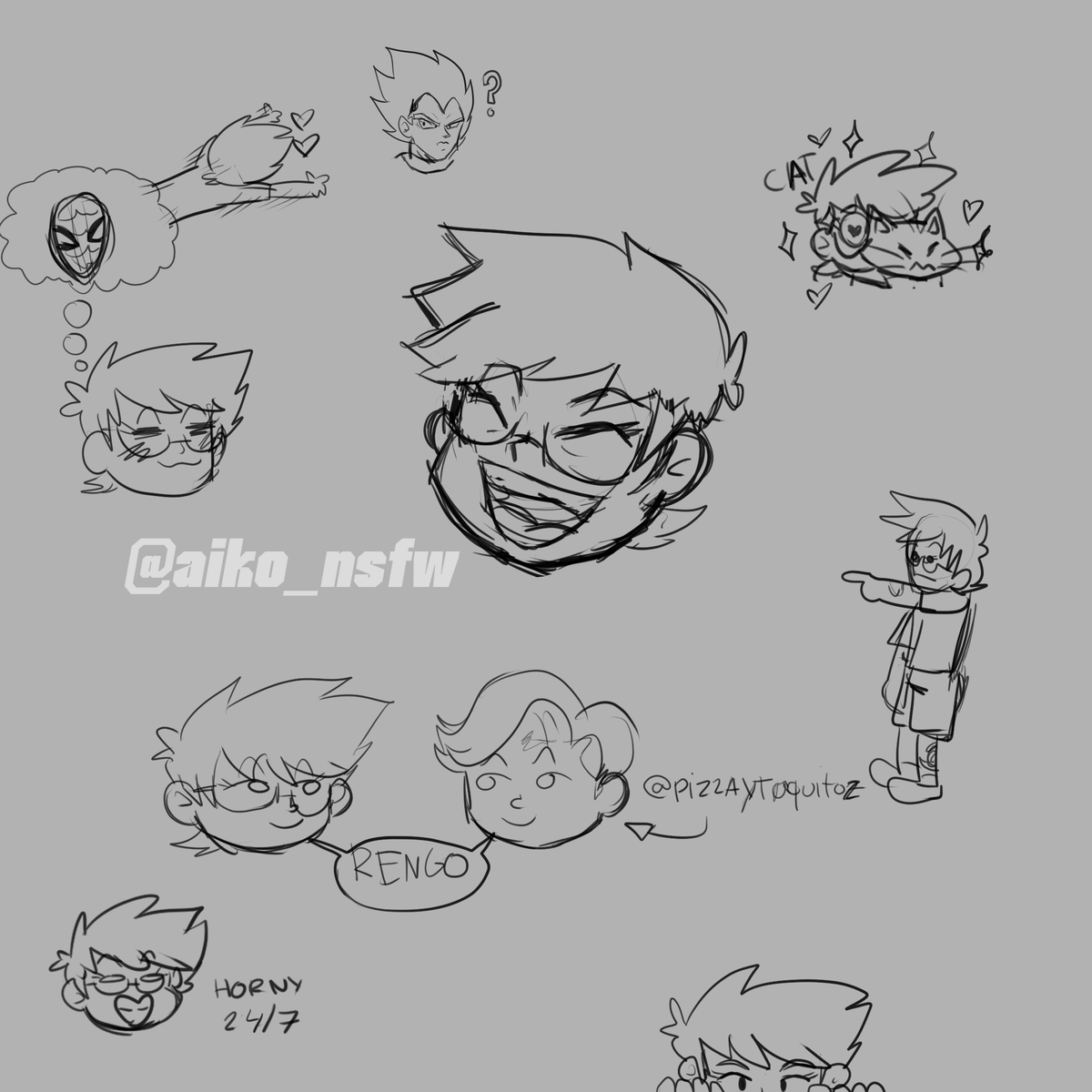 aiko_nsfw's tweet photo. I did some little sketches of me and my friend @pizzaytaquitoz https://t.co/t8MWAZW7UW