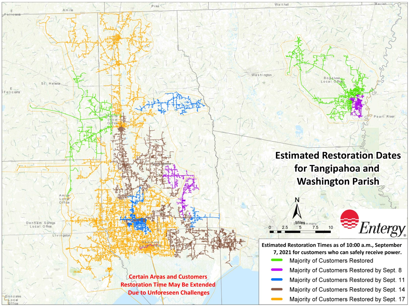 Entergy Louisiana on Twitter "We have published a restoration map for