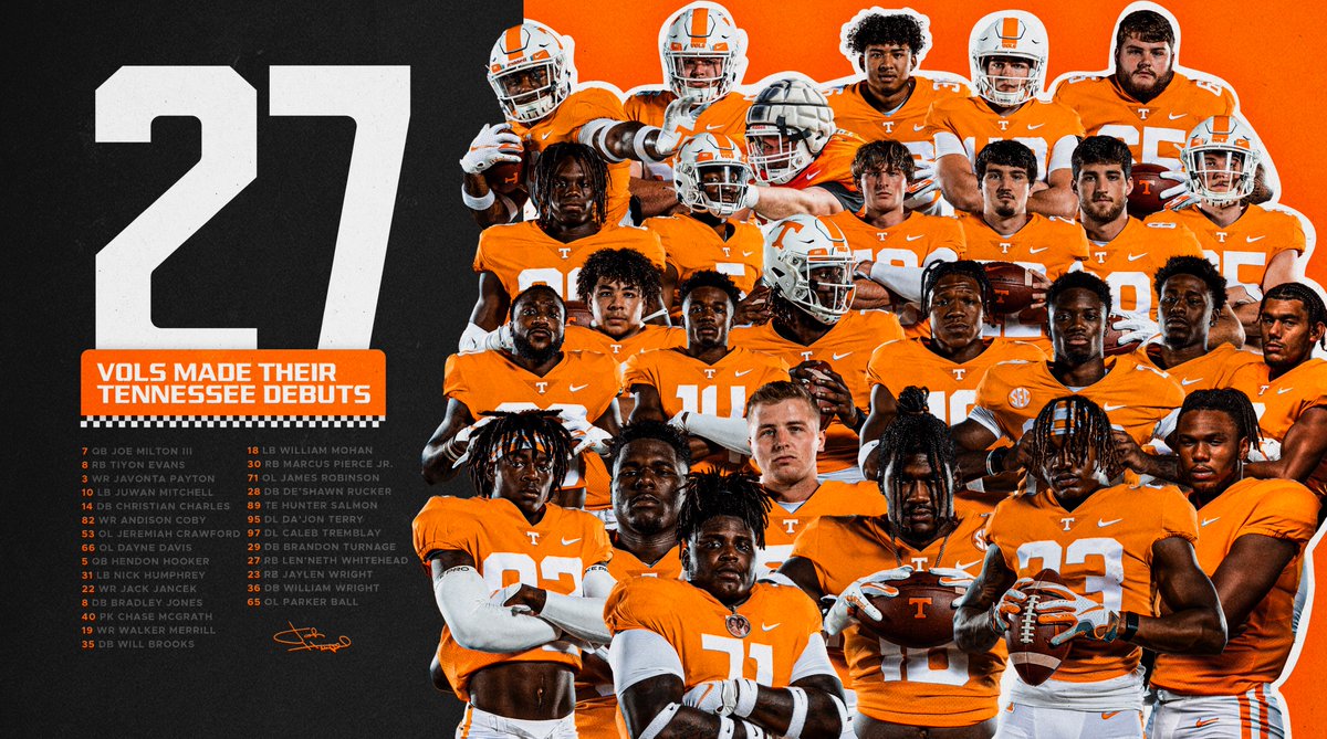 𝙄𝙉𝙎𝙏𝘼𝙉𝙏 𝙄𝙈𝙋𝘼𝘾𝙏.

27 #Vols made their Orange &amp; White debuts last week, including 10 freshmen.